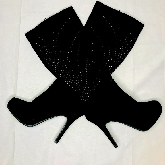 Madeline Black Heeled Black Boot - Picture 3 of 5